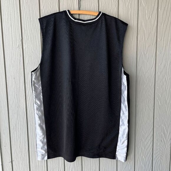 Vintage 2000s Nike Tank Top Black Jersey Center Swoosh Silver Tag Men's XL - Picture 3 of 5